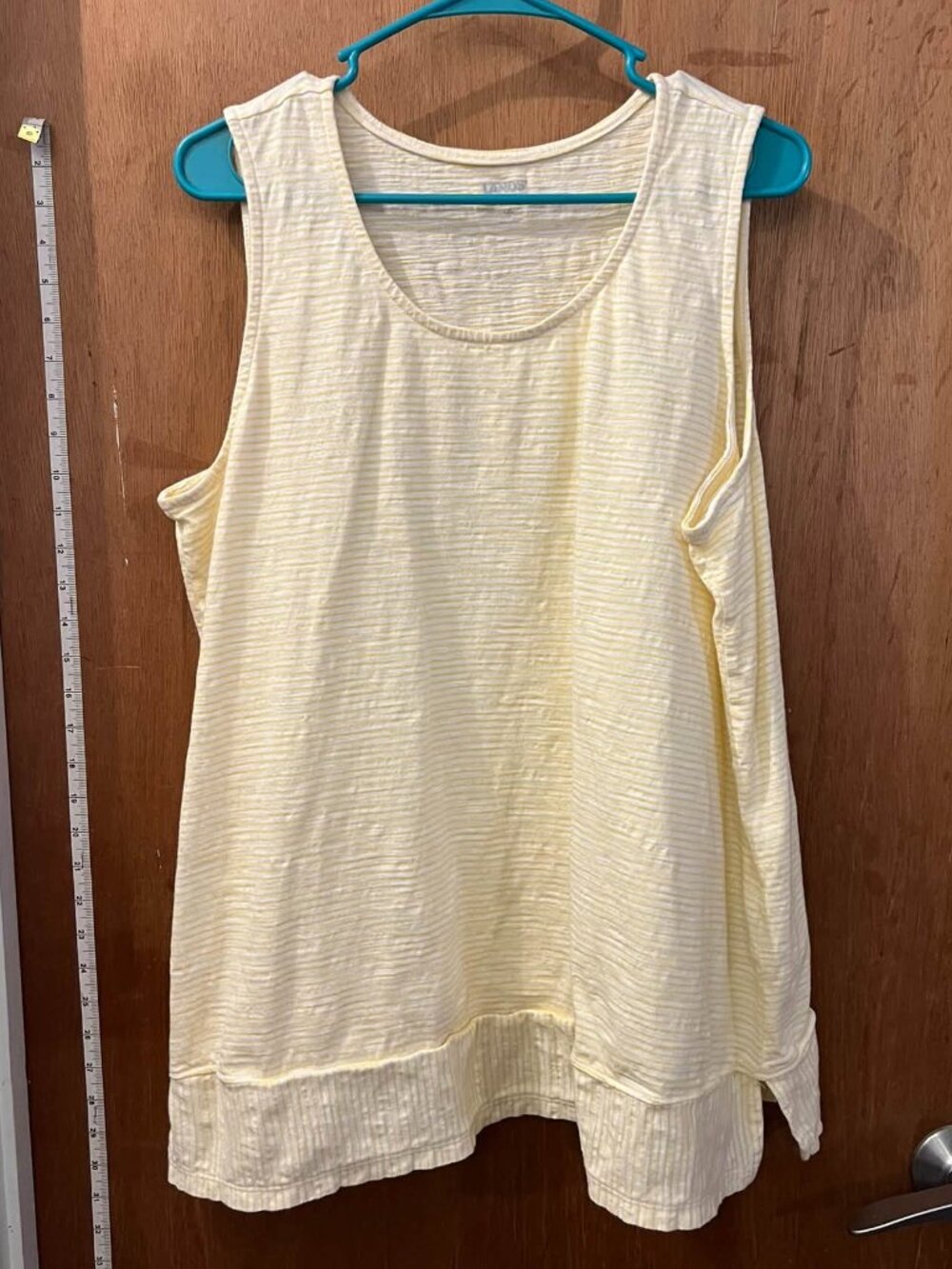 Size XXL - Lands' End - Yellow and White Knit Tank Top